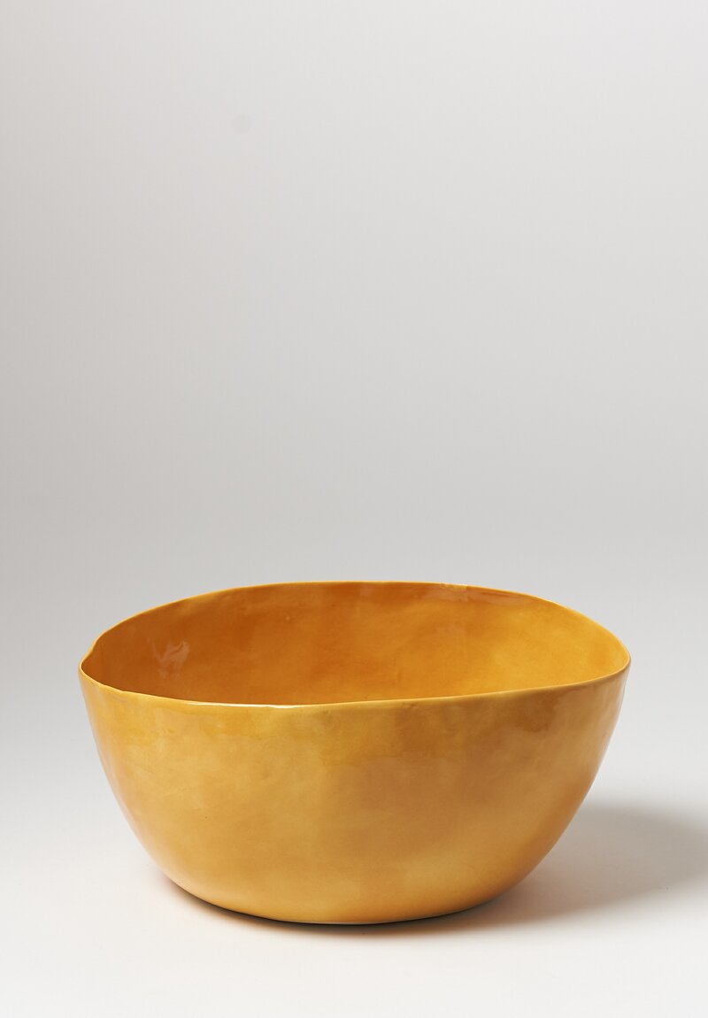 Bertozzi Handmade Porcelain Solid Irregular Serving Bowl in Giallo	