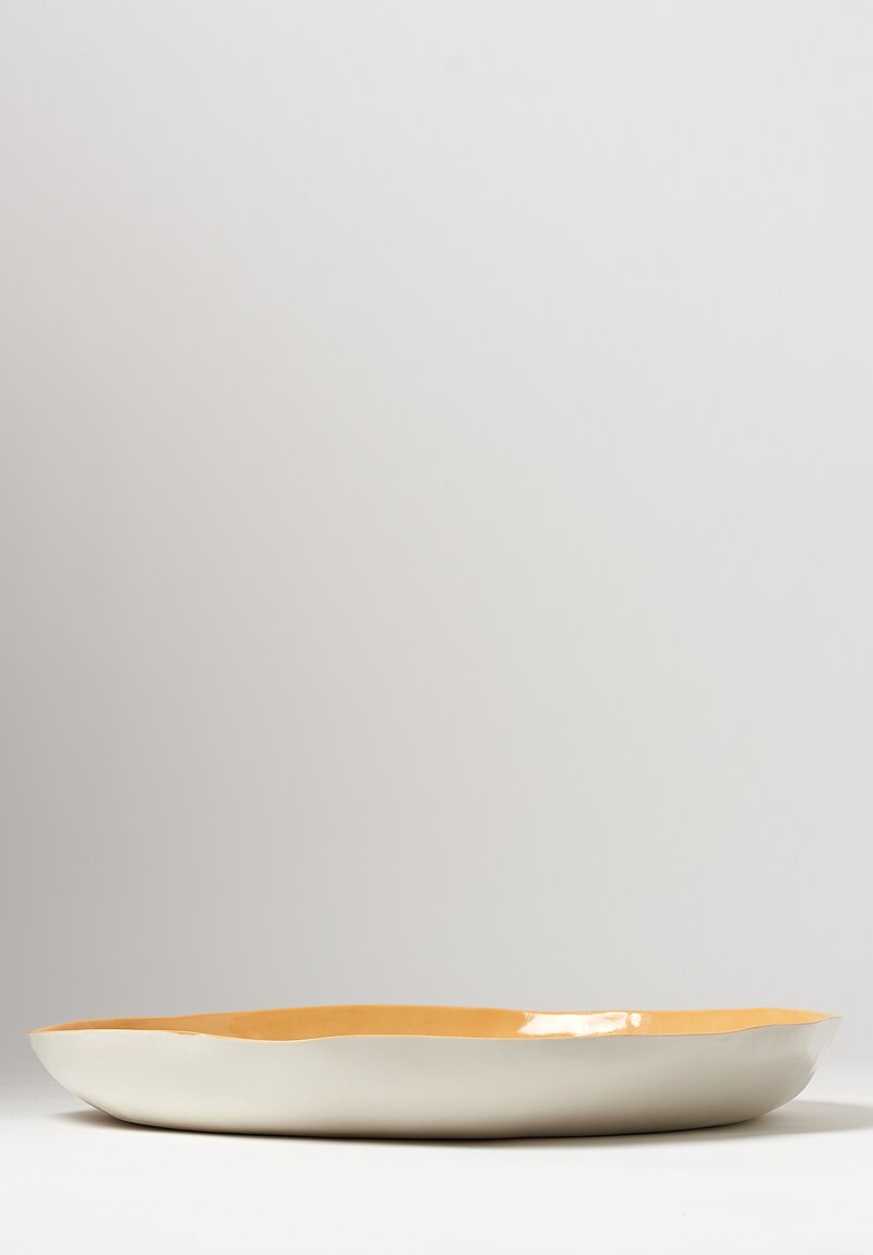Bertozzi Handmade Solid Interior XLarge Shallow Serving Bowl in Saffron