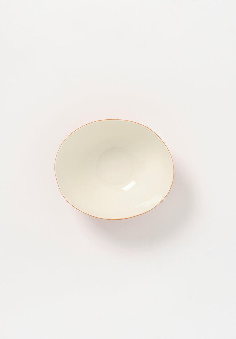 Bertozzi Handmade Porcelain Exterior Solid Painted Medium Bowl Bruno	