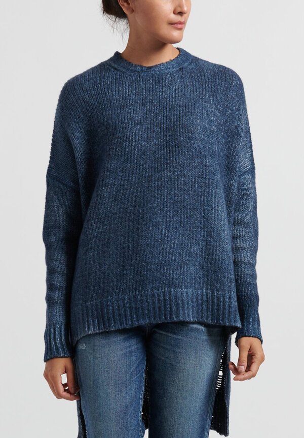 Avant Toi Oversized Sweater with Distressed Back in Deep	