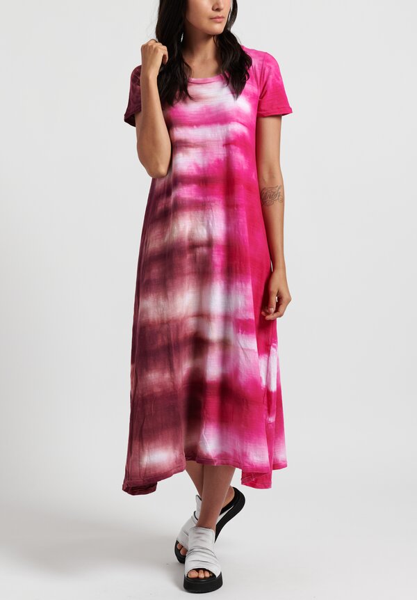 Gilda Midani Pattern Dyed Short Sleeve Monoprix Dress in Laser | Santa ...