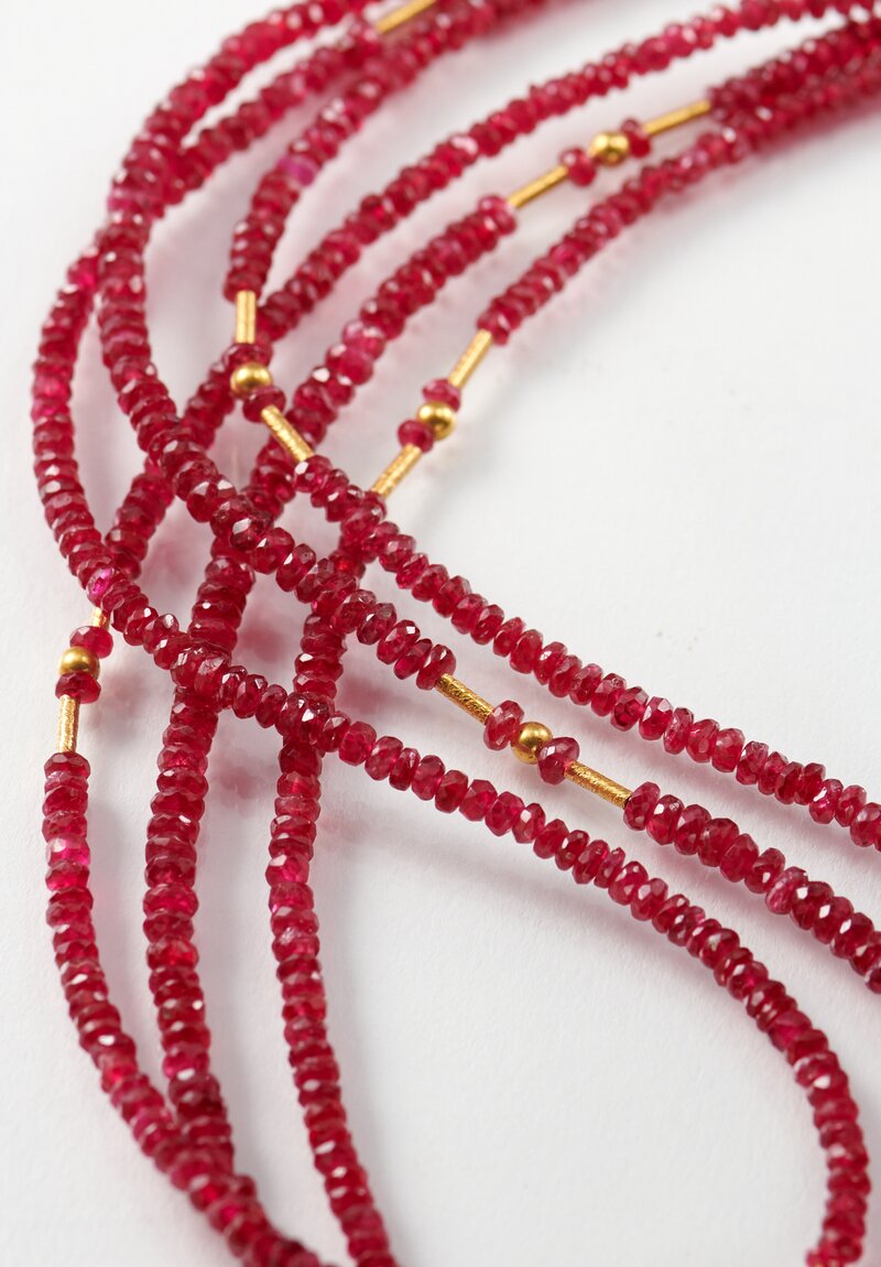 Greig Porter 18k Red Sapphire 3-Strand Necklace	