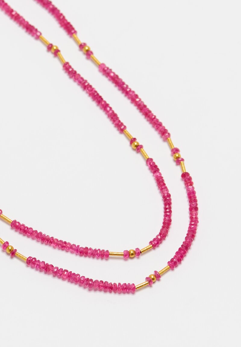 Greig Porter 18k, Red Sapphire Single Strand Necklace