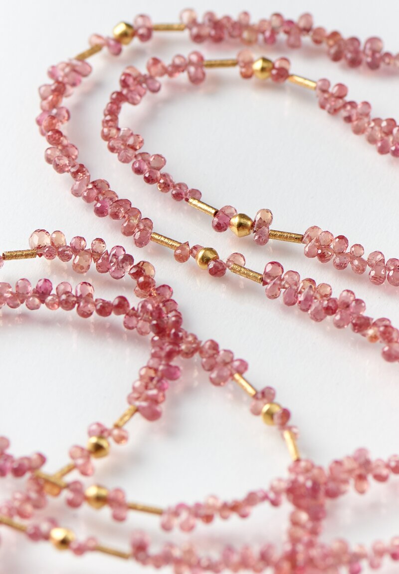 Greig Porter 18k, Briolette Pink Sapphire Necklace	