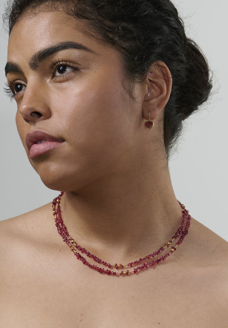 Greig Porter 18k, Red Briolette Sapphire Long Necklace	