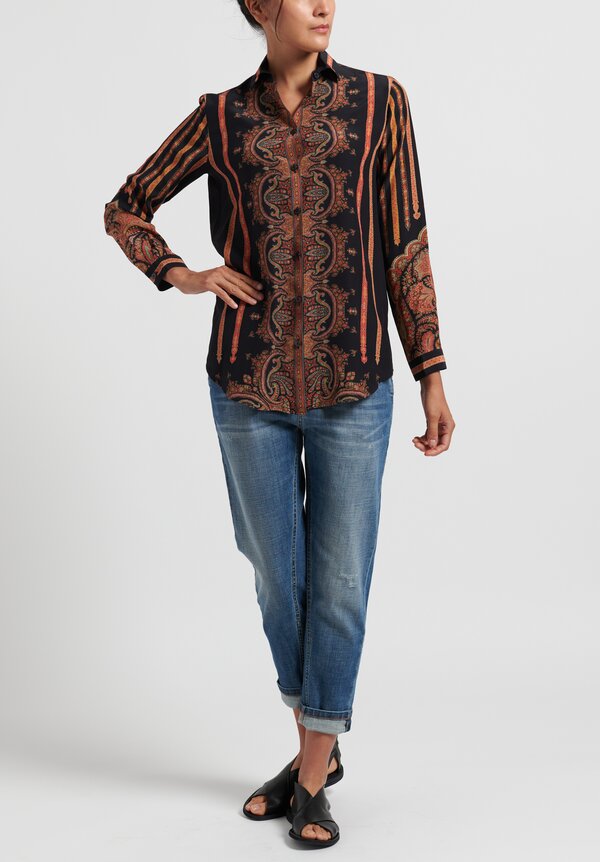Etro Relaxed Paisley Shirt in Black