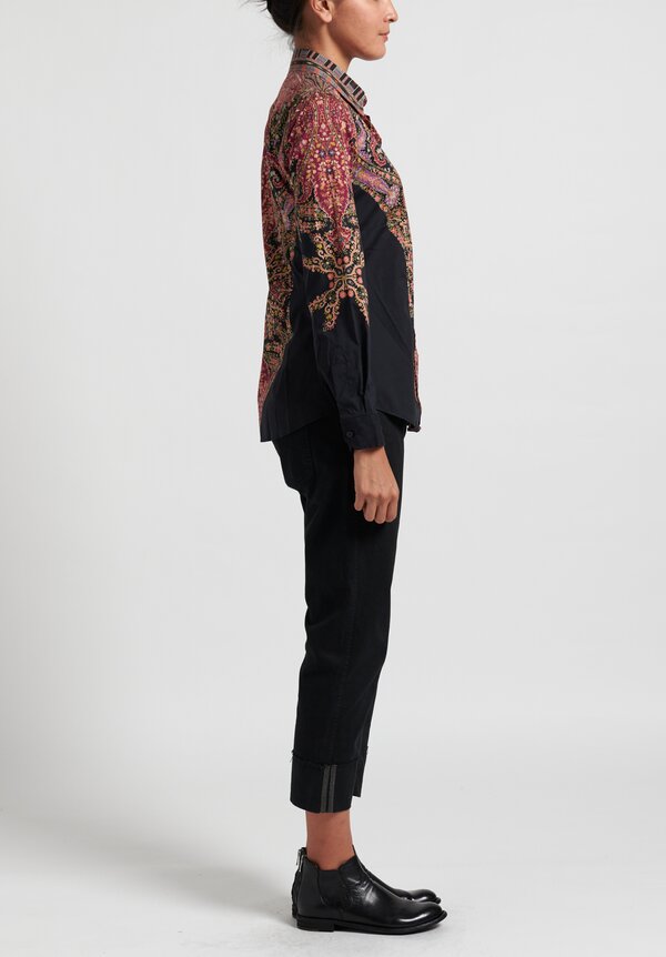 Etro Printed Button Up Shirt in Black	