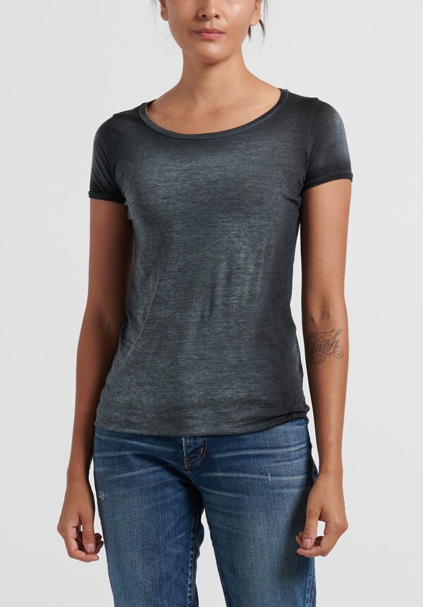 Avant Toi Cotton Ombre Hand-Painted Crew Neck T-Shirt in Venice	