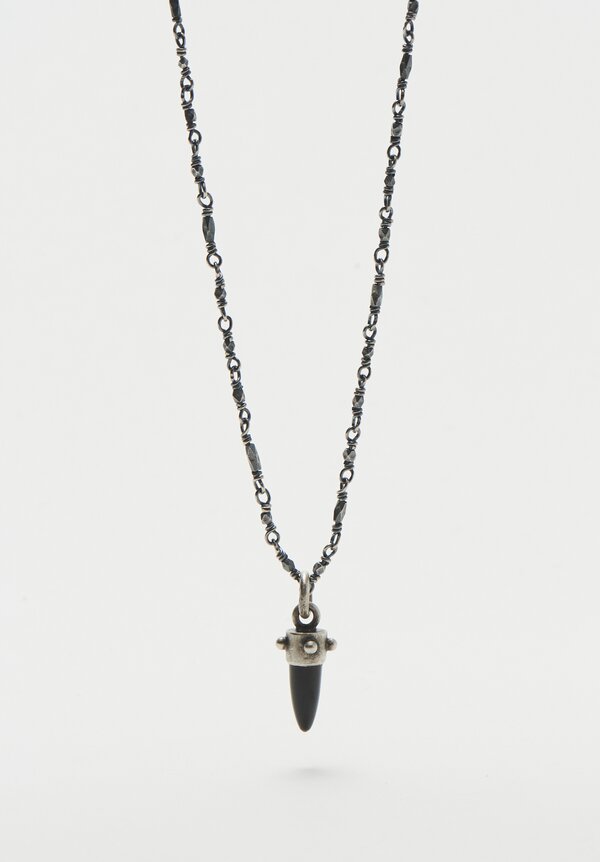 Miranda Hicks Black Jade Bullet Long Necklace	