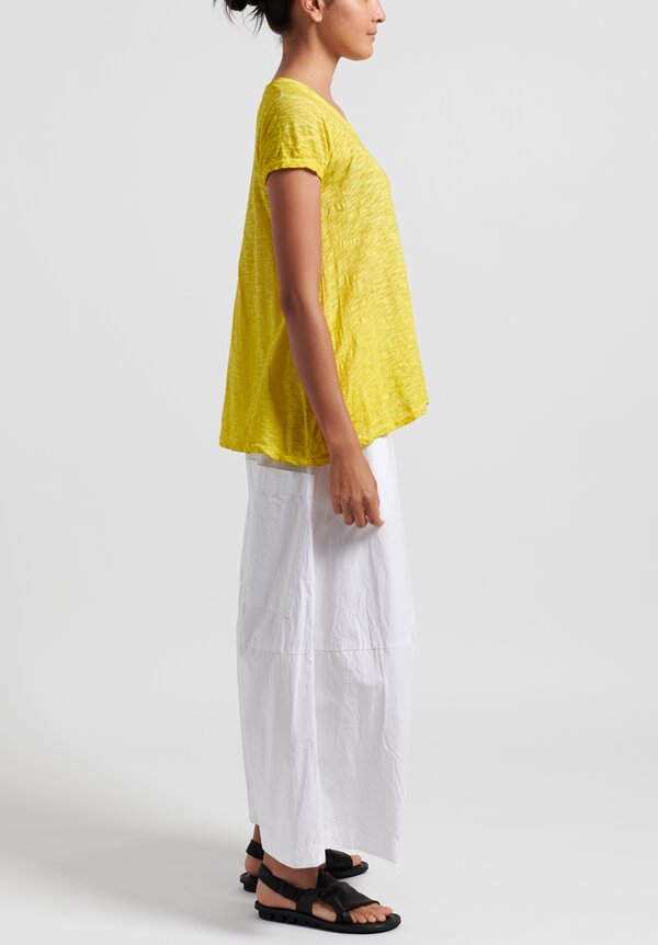 Gilda Midani Solid Dyed Short Sleeve Monoprix Tee in Yellow
