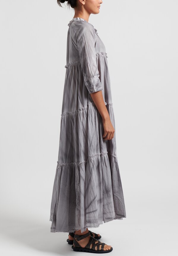Gilda Midani Cotton Solid Dyed Paysanne Dress in Shadow	