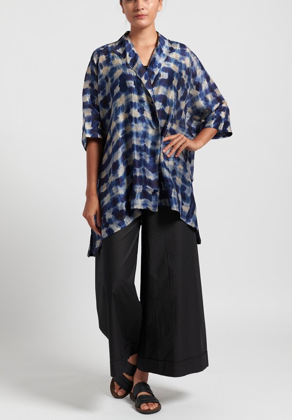 Yavi Silk Lightweight Kimono in Blue Check | Santa Fe Dry Goods ...