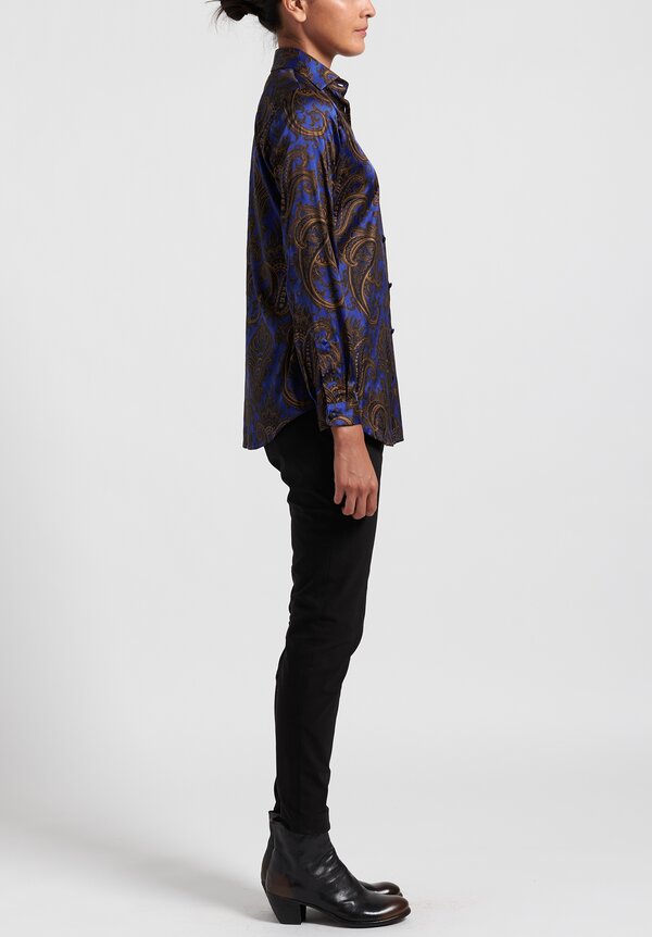 Etro Classic Paisley Button Up Shirt in Blue