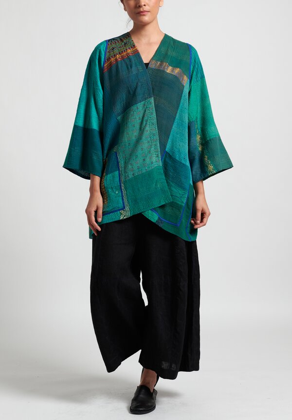 Mieko Mintz Cotton/ Silk Patchwork Bell Shape Jacket	