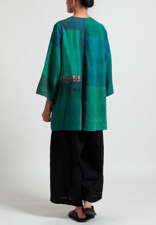 Mieko Mintz Cotton/ Silk Patchwork Bell Shape Jacket	