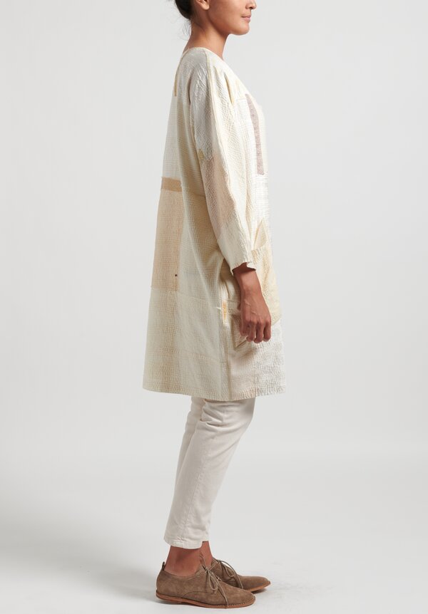 Mieko Mintz 2-Layer Dolman Sleeve Dress in White	