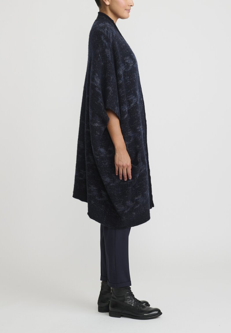 Lainey Cashmere Navajo Poncho in Navy/ Sand	