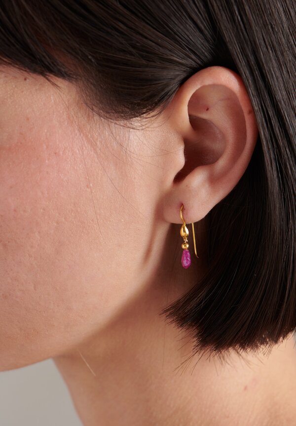 Greig Porter 18K, Ruby Teardrop Earrings	