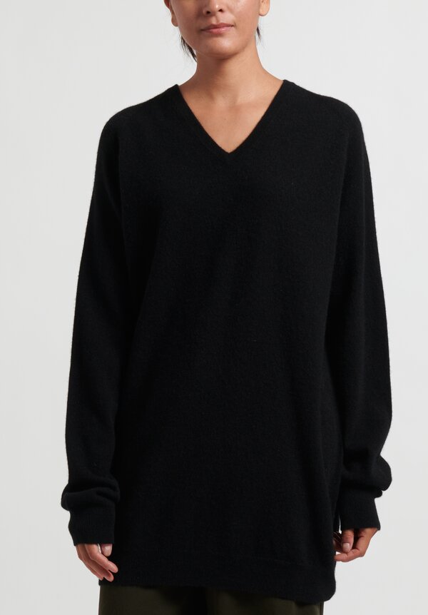 Frenckenberger Cashmere Tunic Sweater in Black	
