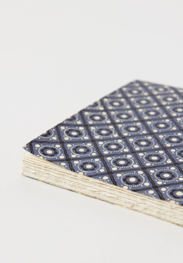 Elam Handprinted Japanese Chiyogami Paper Notebook Blue Lace	