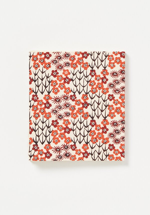 Elam Handprinted Japanese Chiyogami Paper Notebook Orange Flowers	