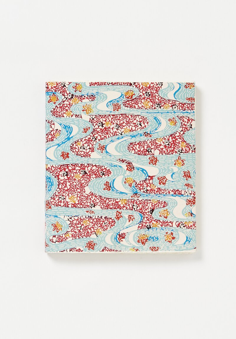 Elam Handprinted Japanese Chiyogami Paper Notebook in River	