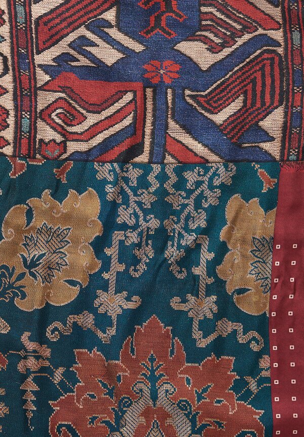 Pierre-Louis Mascia Fancy Fringe Scarf in Natural/ Maroon	