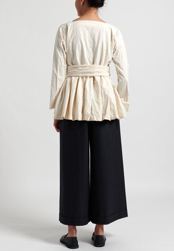 Daniela Gregis Washed Cotton Long Sleeve Wisteria Jacket in Cream ...