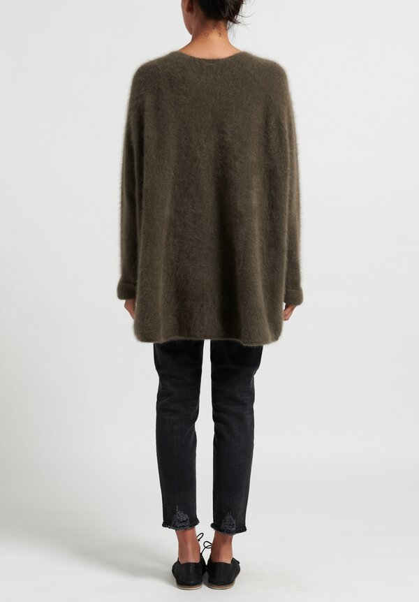 Rundholz Raccoon Fur Knitted Tunic in Grey