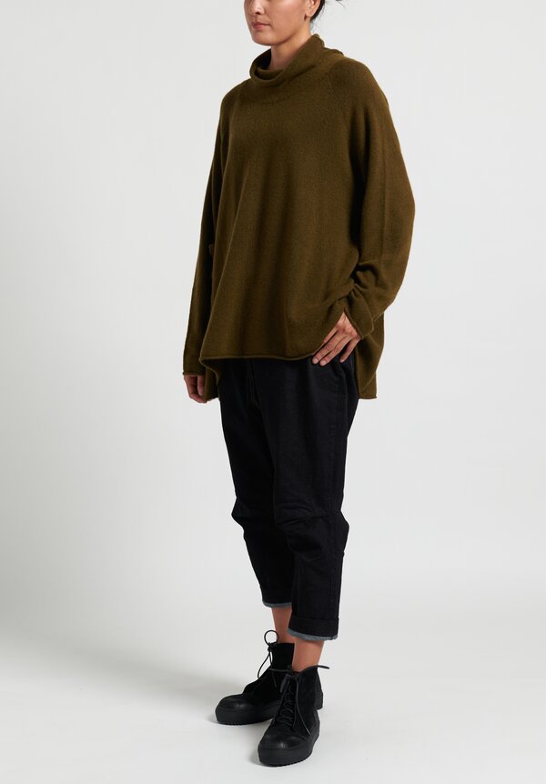 Rundholz Black Label Wide Neck Sweater Tunic in Curry	