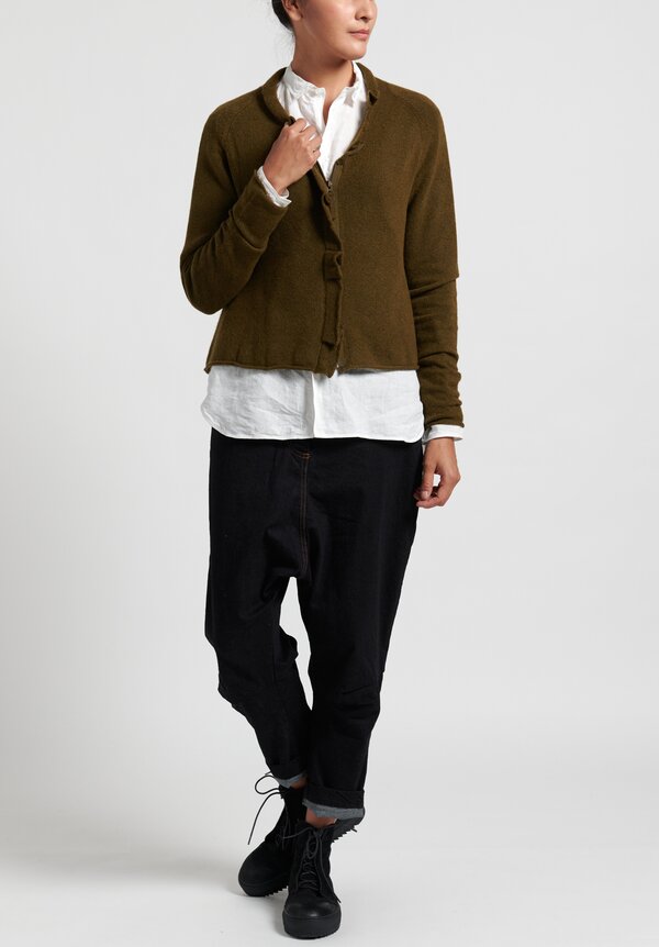 Rundholz Black Label Gathered Cardigan in Curry	
