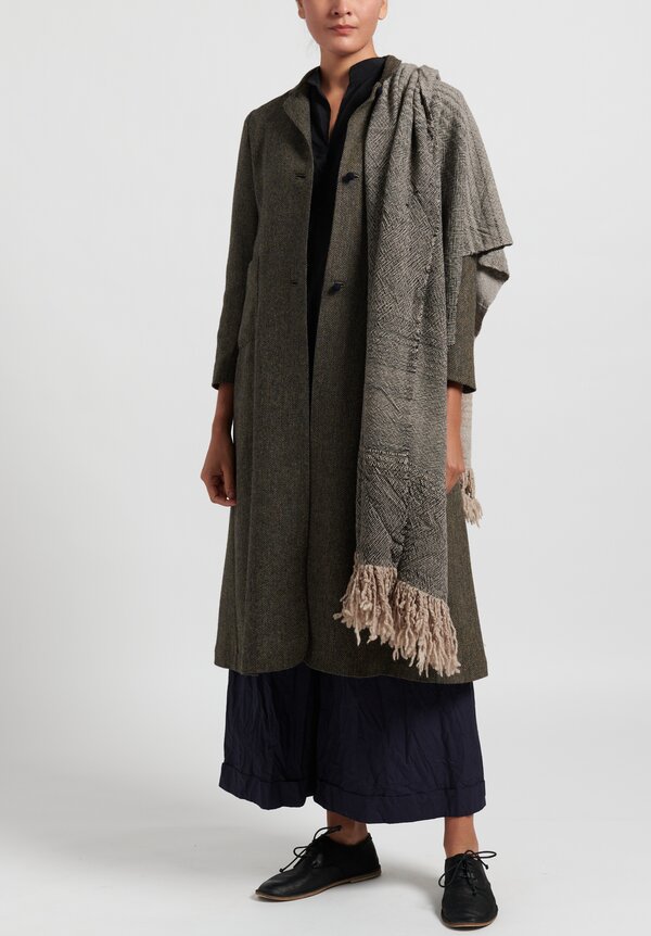 Daniela Gregis Washed Cashmere Root Shawl in Grey Natural	