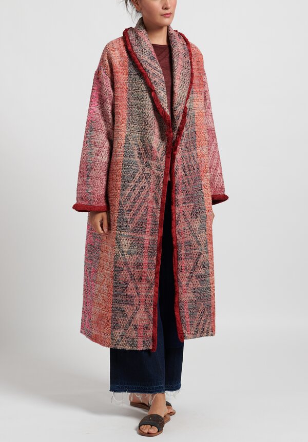 For Restless Sleepers Belted Chamber Coat with Fringe	