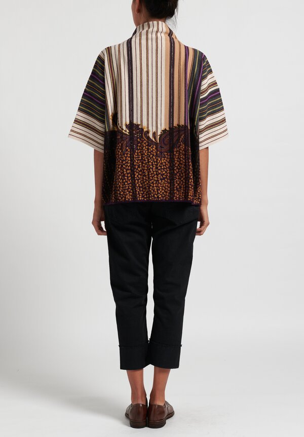 Etro Striped Dolman Sleeve Top in Gold	
