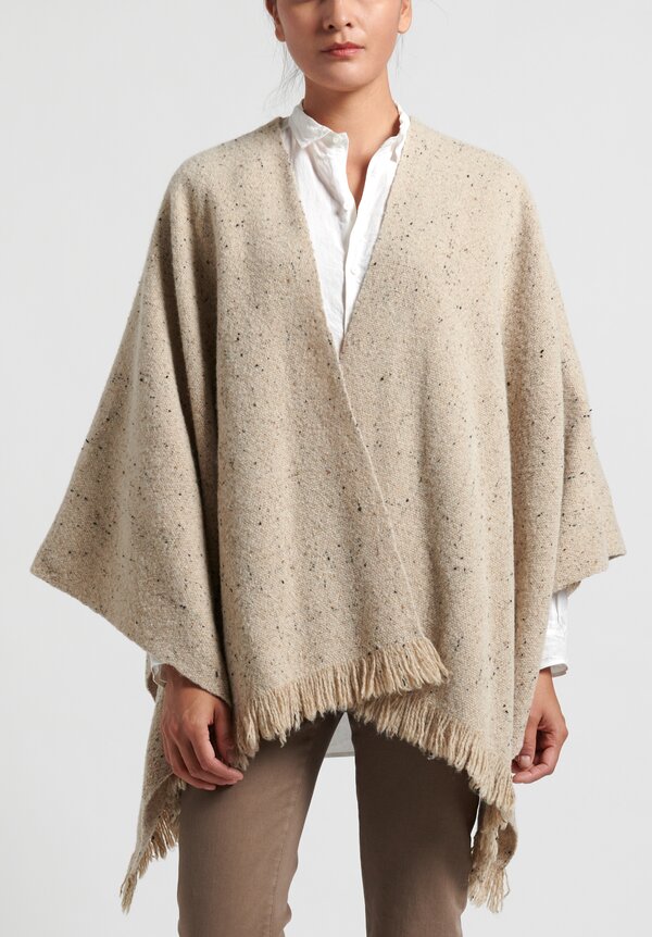 Lauren Manoogian Merino Wool Handwoven Tweed Poncho	