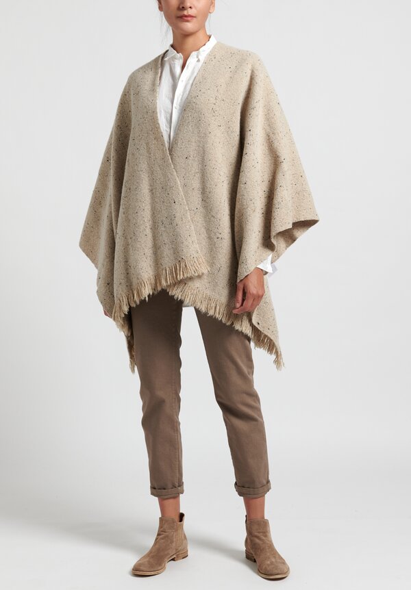 Lauren Manoogian Merino Wool Handwoven Tweed Poncho	