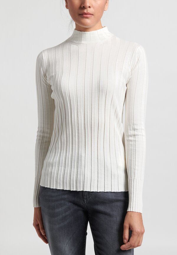 Nells Nelson Silk/Cotton Rib Knit Sweater	