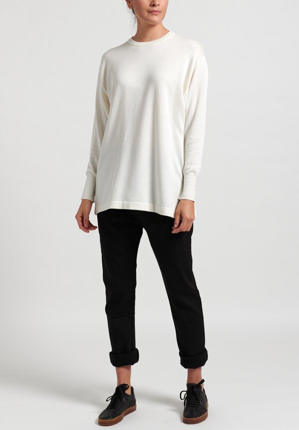 Nells Nelson Crewneck Sweater in White	