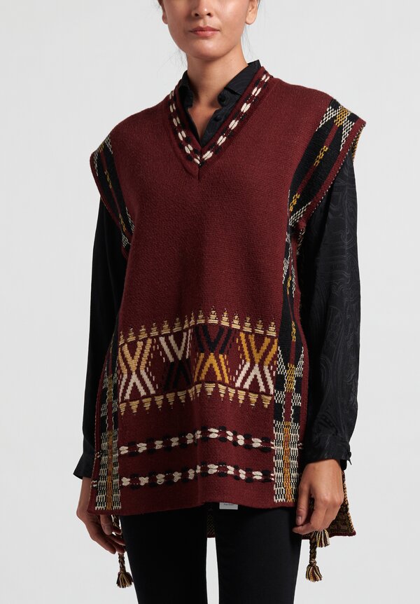 Etro Sweater Vest in Maroon	