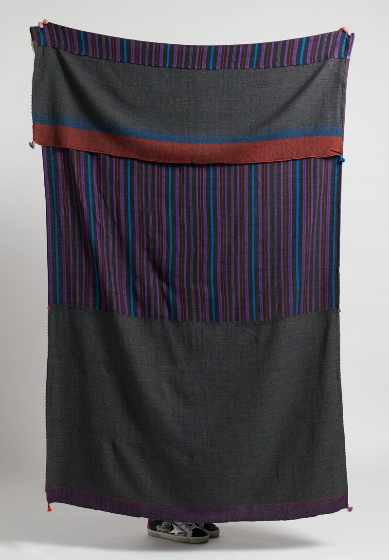 Pero Striped Panel Scarf in Grey	