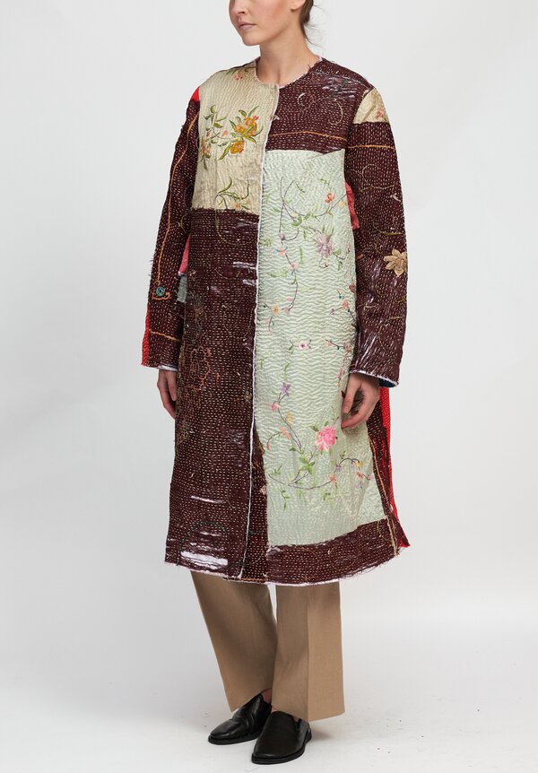 By Walid 19th C. Embroidery Tanita Coat in Maroon