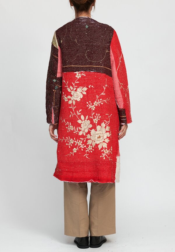 By Walid 19th C. Embroidery Tanita Coat in Maroon/ Red | Santa Fe Dry ...