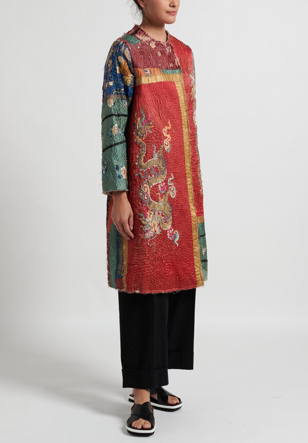 By Walid 19th C. Embroidery Dragon Tanita Coat in Red | Santa Fe Dry ...
