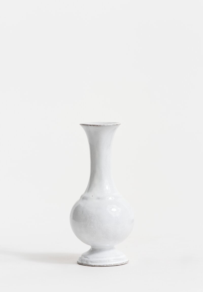 Astier de Villatte Round Soliflore ''Colbert'' Vase in White