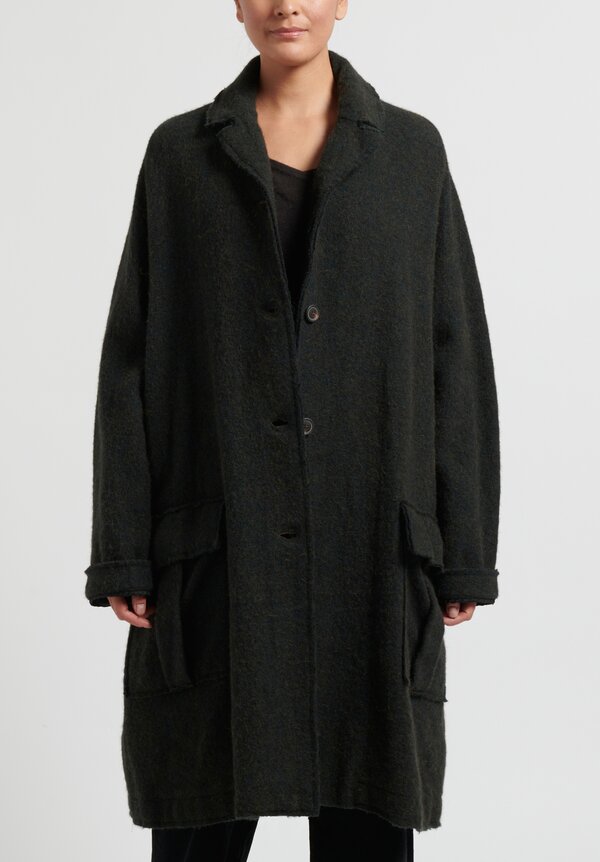 Rundholz Wool/ Alpaca Oversize Coat in Olive	