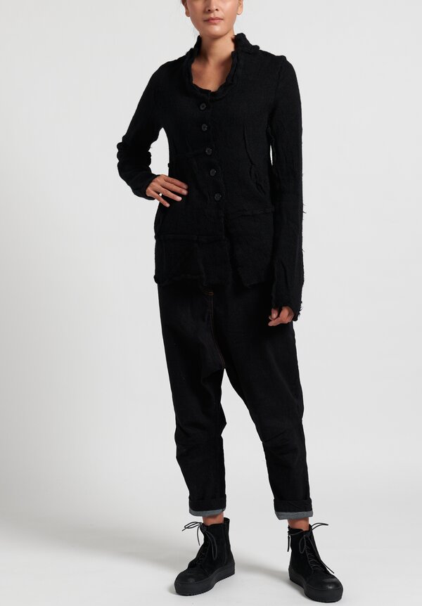 Rundholz Black Label Virgin Wool Asymmetric Fitted Cardigan	