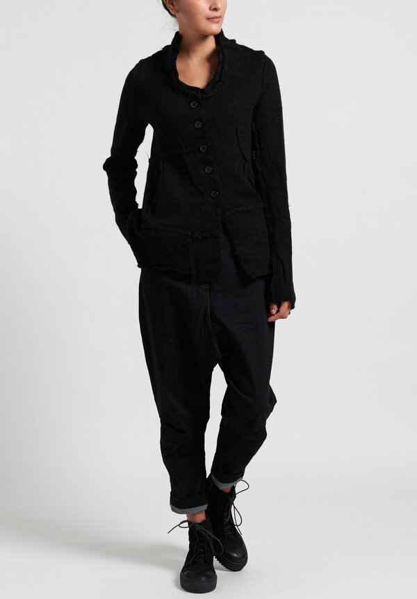 Rundholz Black Label Virgin Wool Asymmetric Fitted Cardigan	