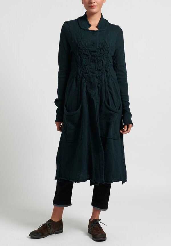 Rundholz Black Label Fit and Flare Knitted Coat in Green	