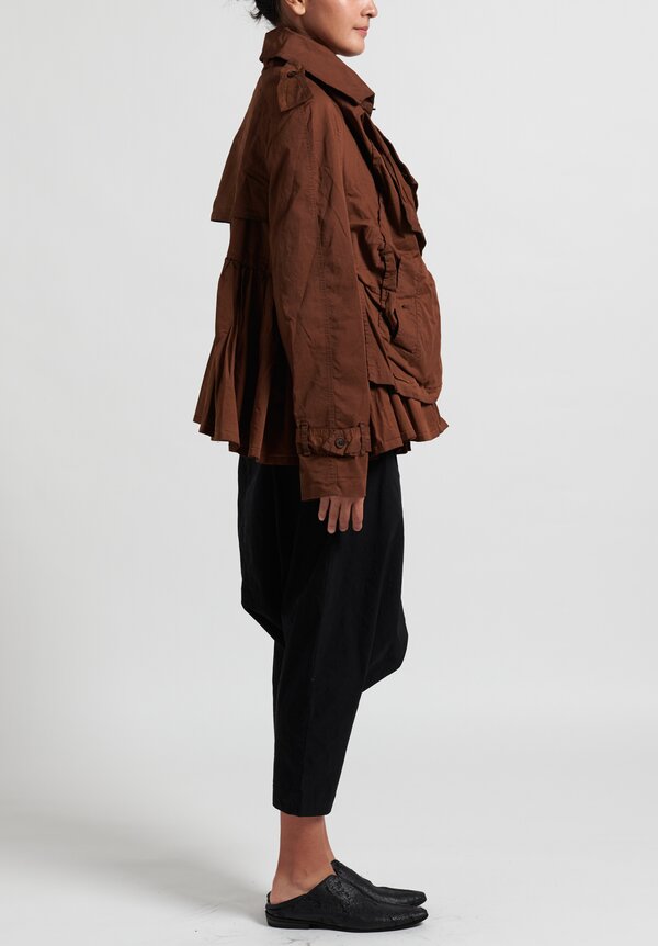 Rundholz Dip Asymmetric Gathered Jacket in Clay	
