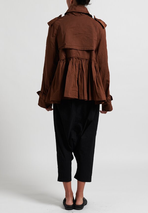 Rundholz Dip Asymmetric Gathered Jacket in Clay	